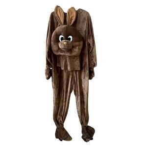 Chocolate Bunny Costume Adult One Size One Piece With Head Cover Rabbit